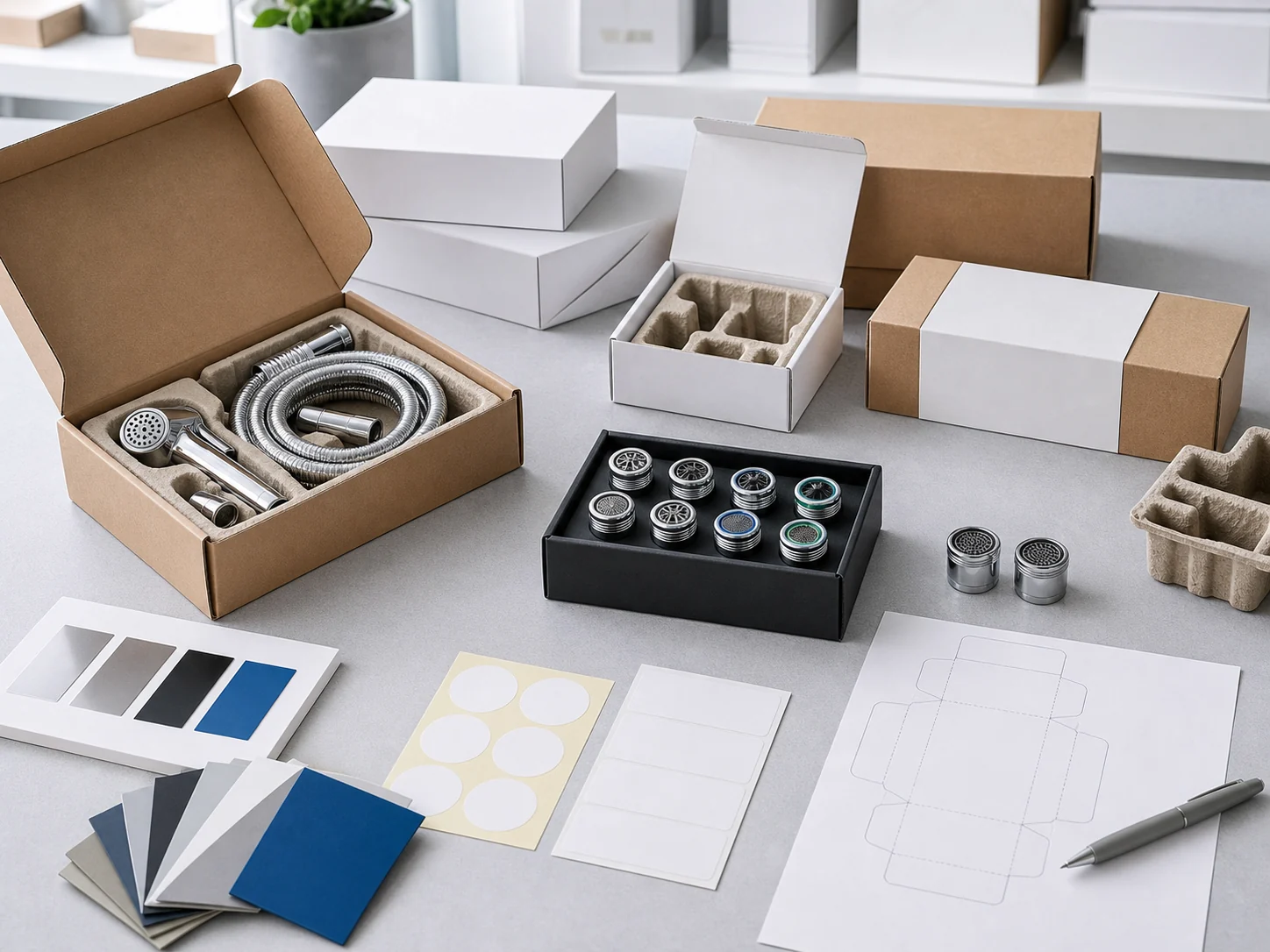 Customizable packaging options for bathroom accessories